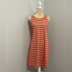 Natural Reflections Coral and White Striped Tank Shift Dress